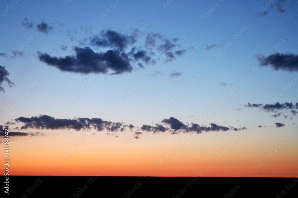amazing nature background with evening sky.