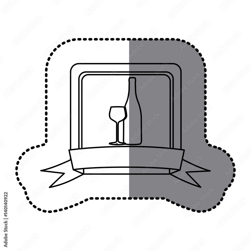 white emblem wine bottle with glass icon, vector illustraction design white emblem wine bottle with glass icon, vector illustraction design
