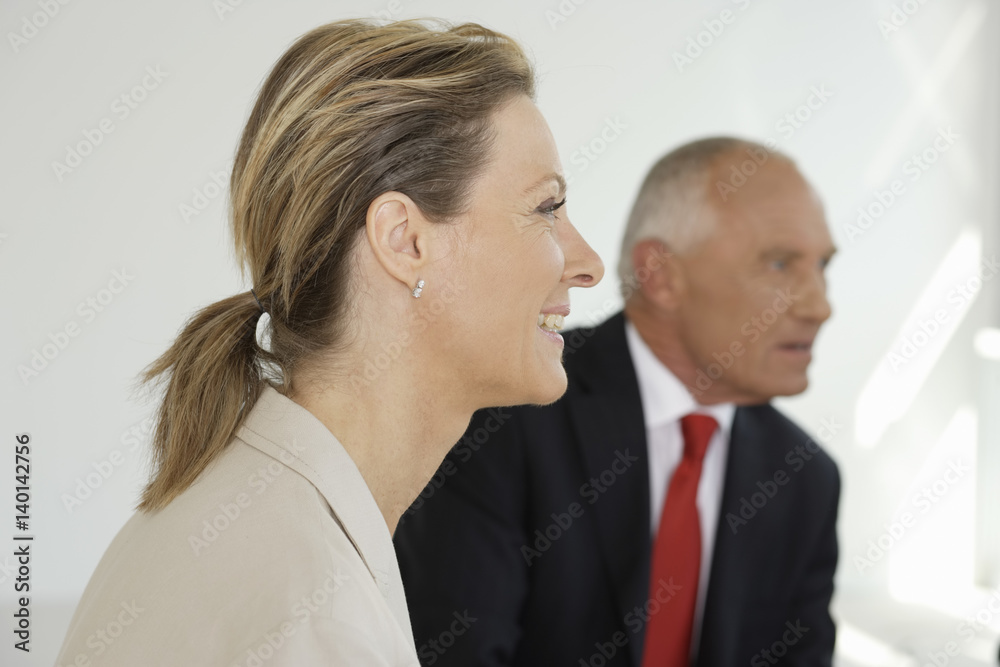 Manager and blond businesswoman in a meeting Manager and blond businesswoman in a meeting