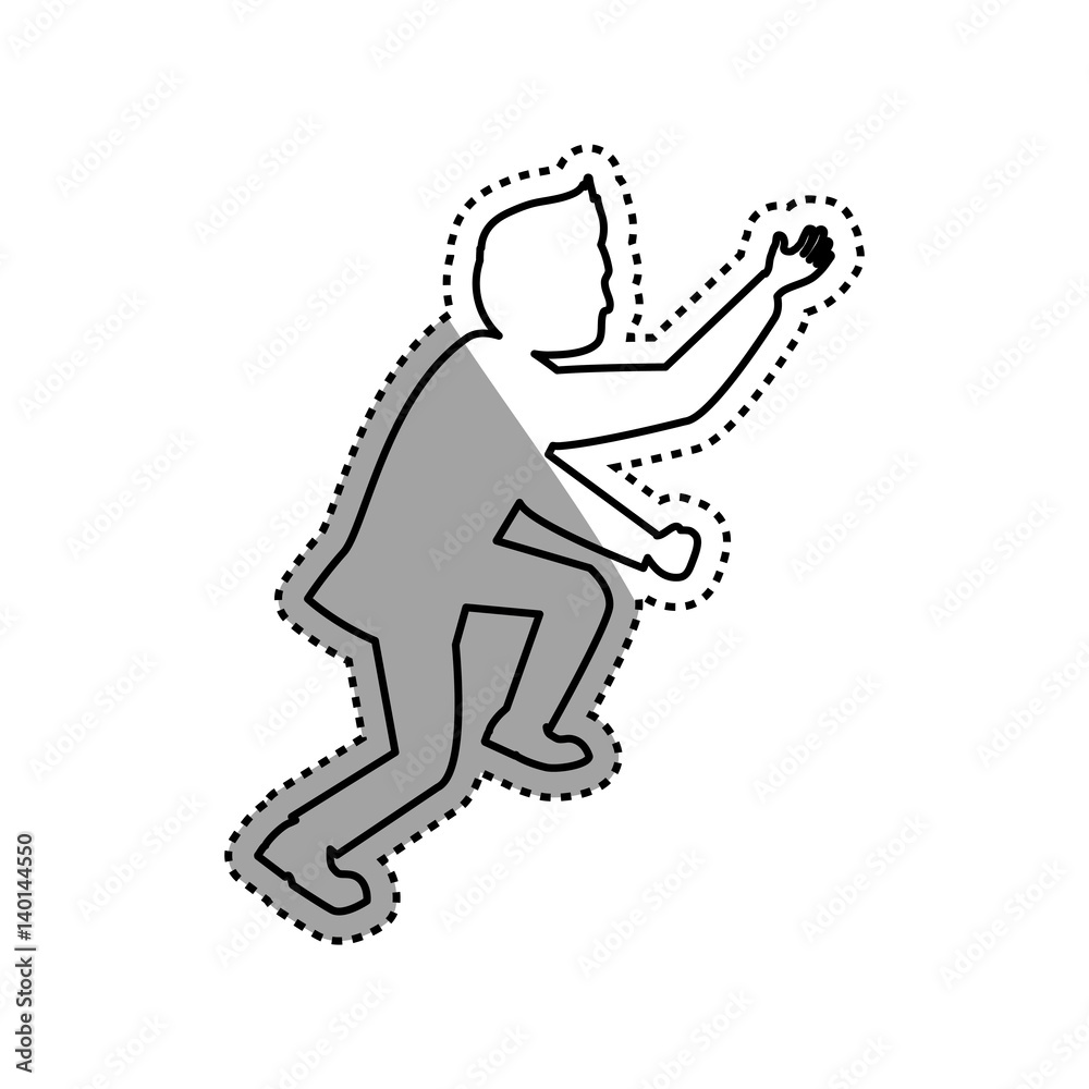 Fototapeta premium Businessman climbing to success icon vector illustration graphic design