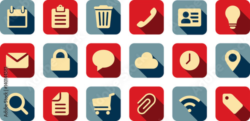 Vector set with various rounded square shaded icons