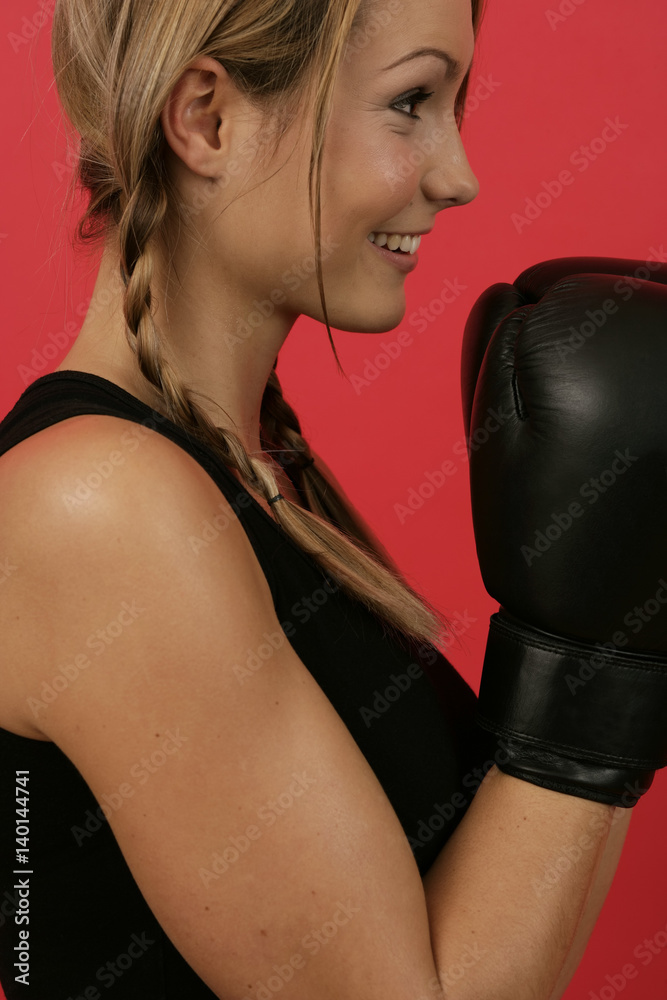 Profile of a female boxer