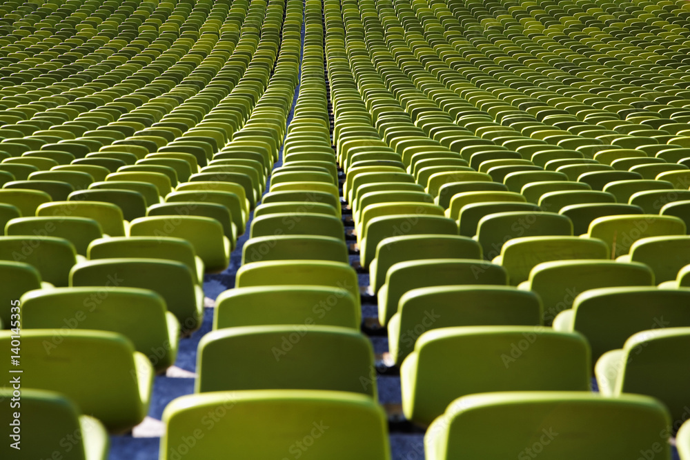 Naklejka premium Seats in a row inside an empty stadium