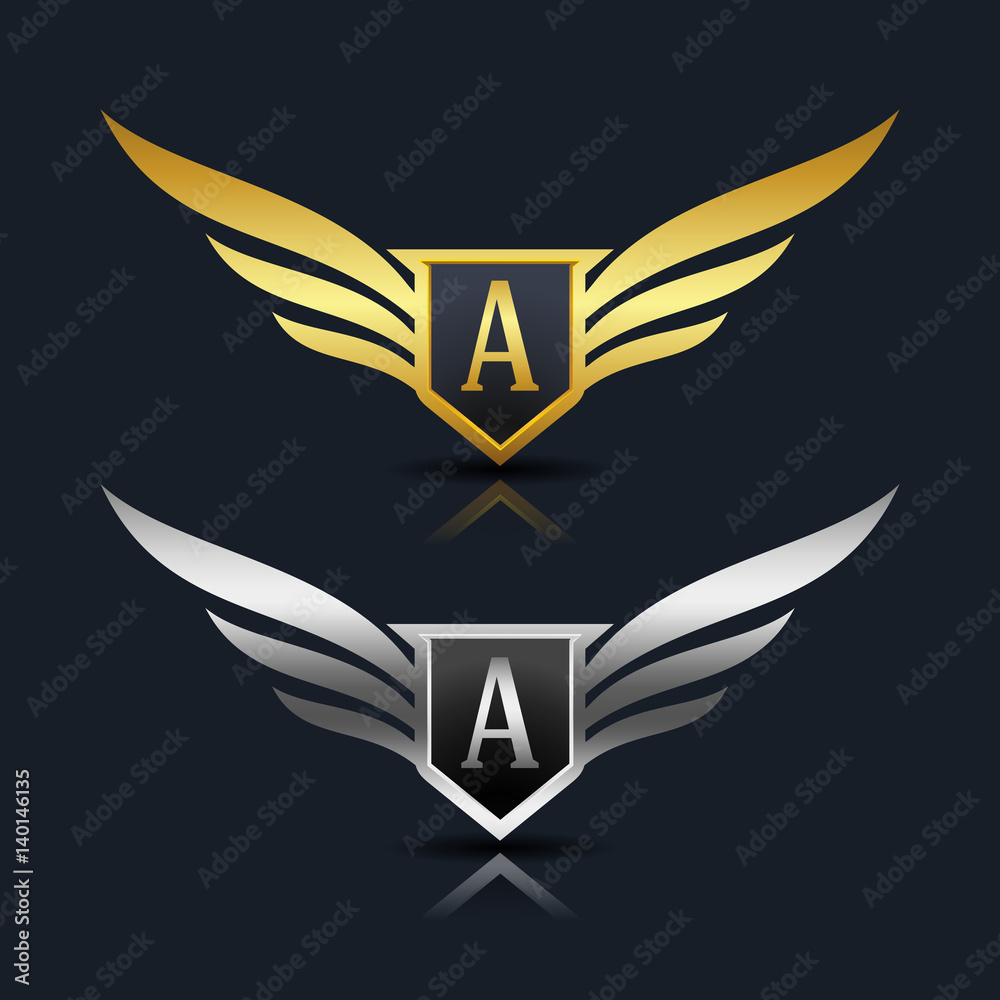 Wings Shield Letter A Logo Template Wings Shield Letter A Logo Template