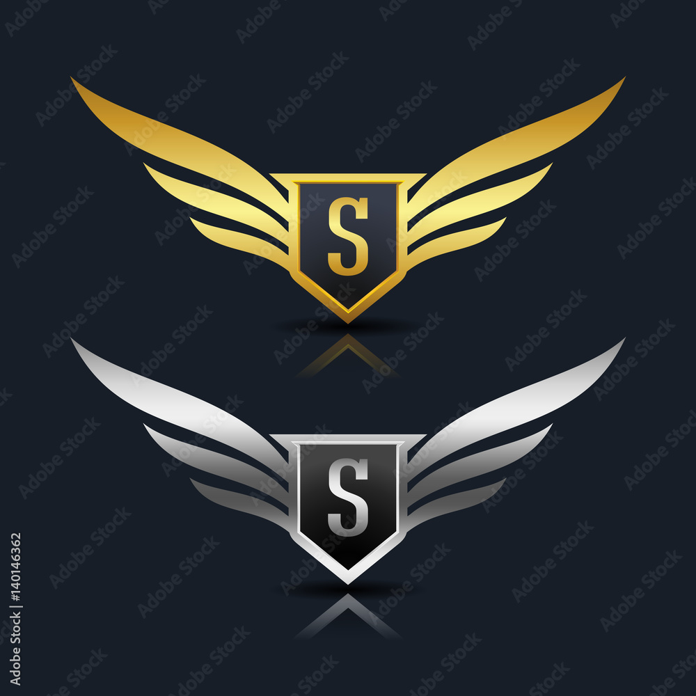 Wings Shield Letter S Logo Template Wings Shield Letter S Logo Template
