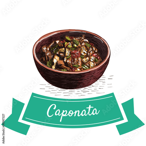 Caponata colorful illustration.