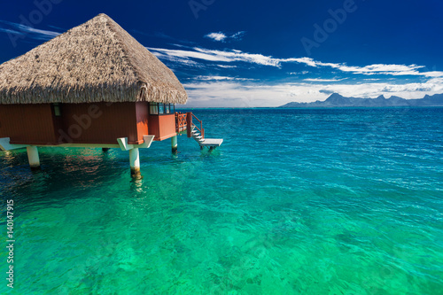Overwater bungalows with best beach for snorkeling  Tahiti
