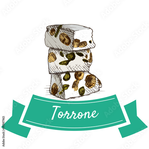 Torrone colorful illustration.