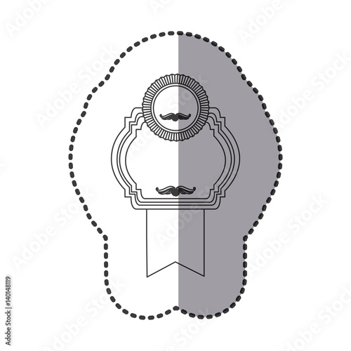 contour emblem with symbols inside icon, vector illustraction design