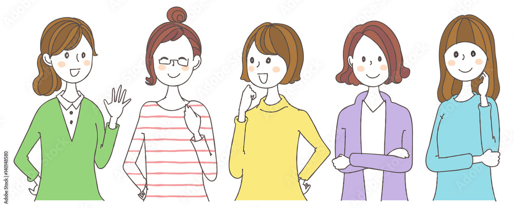 女性グループのイラスト Stock Vector Adobe Stock