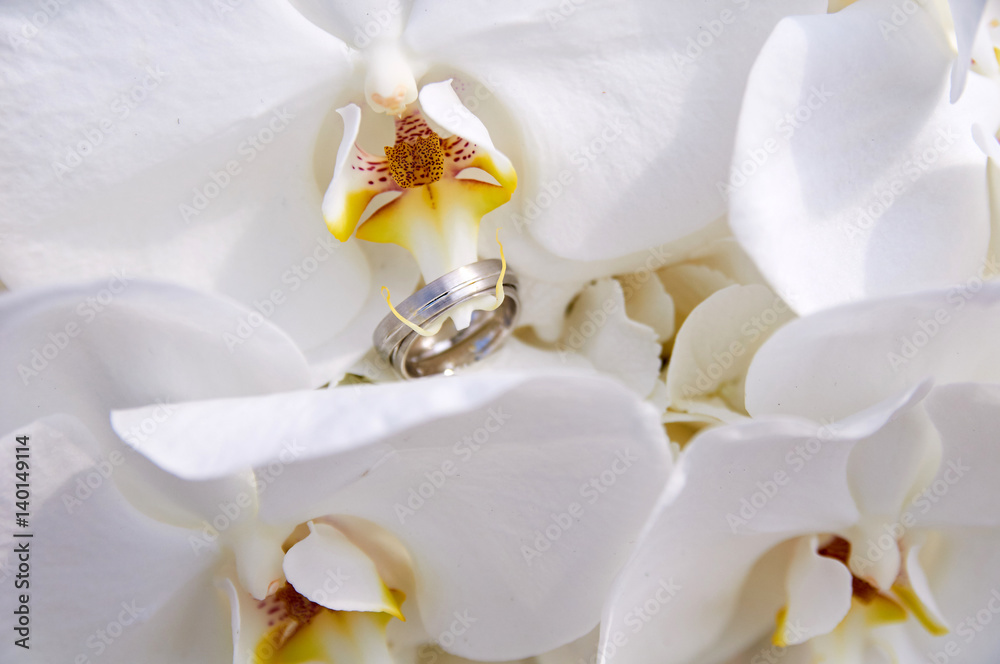 wedding bouquet with orchid and rings wedding bouquet with orchid and rings