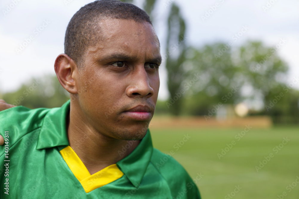 Brazilian soccer player, portrait Brazilian soccer player, portrait