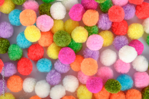 A colorful of Pom Pom  background © aee_werawan