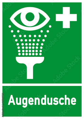 nrs19 NewRescueSign nrs - ks188 Kombi-Schild - Auge / Augendusche -  Augenspülung / Erste-Hilfe - first aid - emergency eye wash station -  Rettungszeichen: grün - DIN A1 A2 A3 A4 Poster XXL - g5102 Stock  Illustration