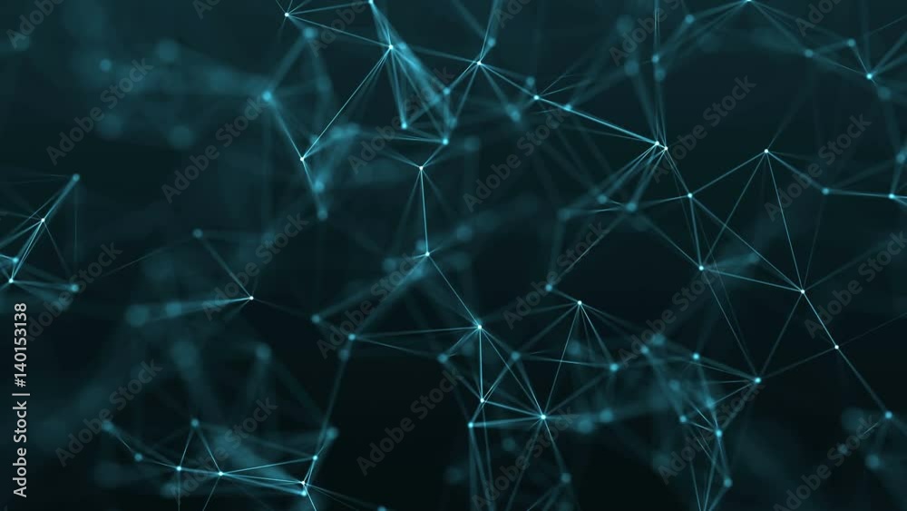 4k abstract loop color geometrical background with lines and dots