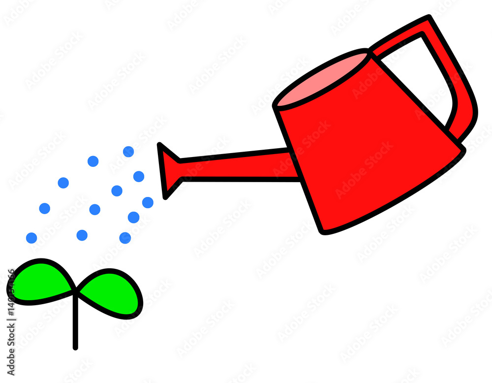 水やり 芽 赤 Stock イラスト Adobe Stock