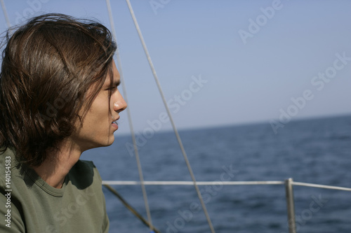 Man on a sailboat