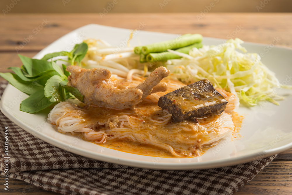 Fermented Rice Flour Noodles or Thai name is Fermented Rice Flour Noodles or Thai name is