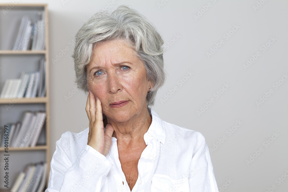Serious senior woman Serious senior woman