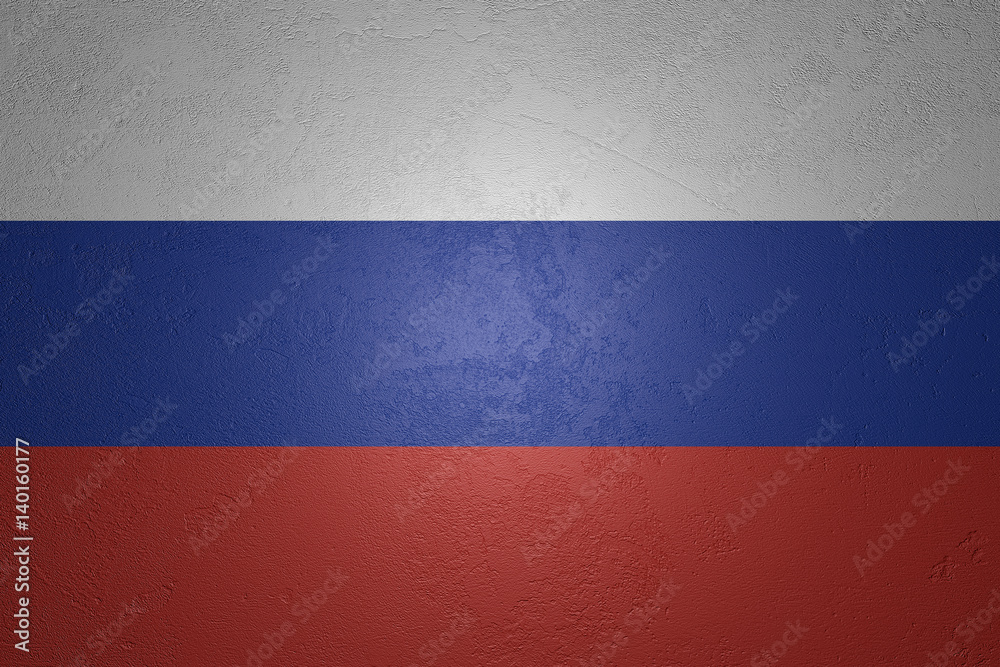 Flag of Russia on stone background, 3d illustration Flag of Russia on stone background, 3d illustration