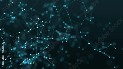 4k abstract loop color geometrical background with lines and dots