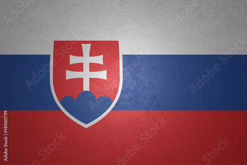 Flag of Slovakia on stone background, 3d illustration