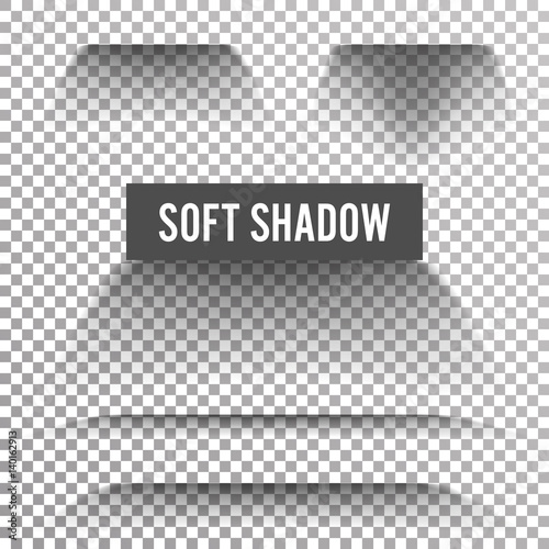 Transparent Soft Shadow Vector. Transparent And Gradient Effect With Soft Edge Isolated On Check Background.