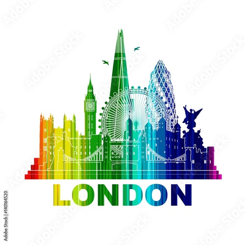 London England skyline tattoo walltattoo sightseeing city tour shadow - Schattenriss Tatoo Wandtatoo Sehenswürdigkeiten Stadtrundfahrt Stadtbesichtigung