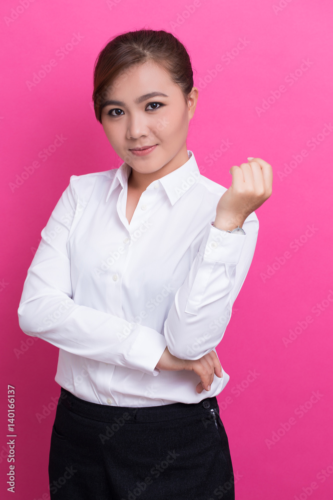 Confidence woman on isolated background Confidence woman on isolated background