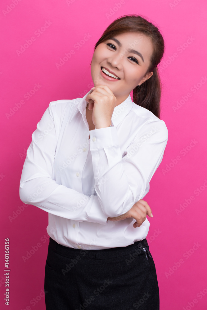 Confidence woman on isolated background Confidence woman on isolated background