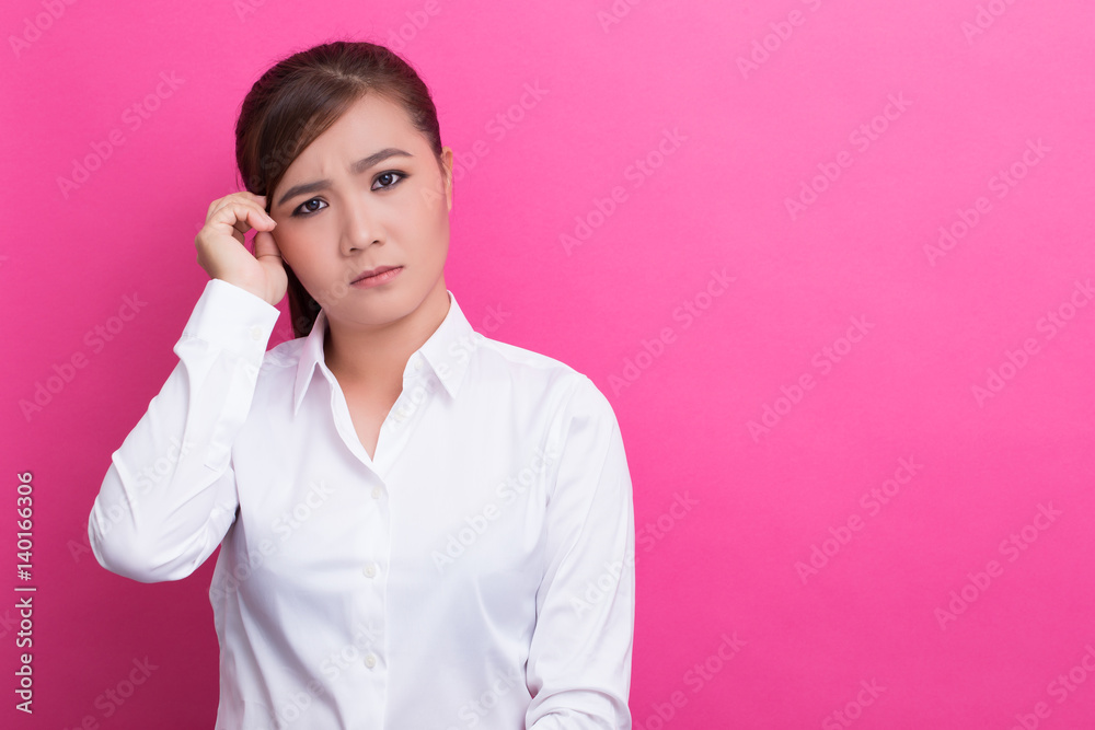 Crying woman on isolated background Crying woman on isolated background