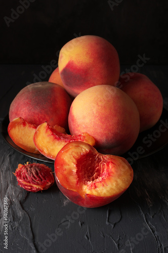 Peaches on black