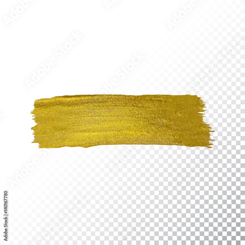 Vector gold paint smear stroke stain