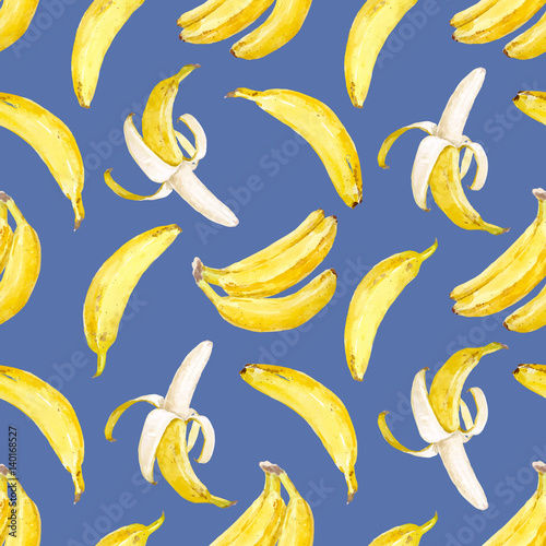 Watercolor vector banana pattern