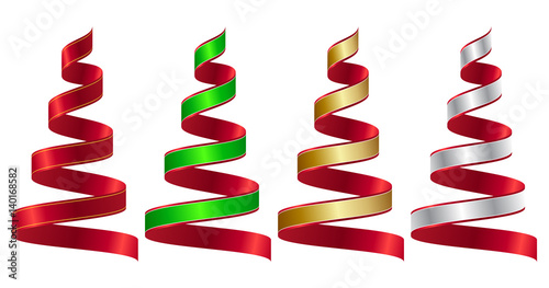 Set of Christmas ribbons, v...