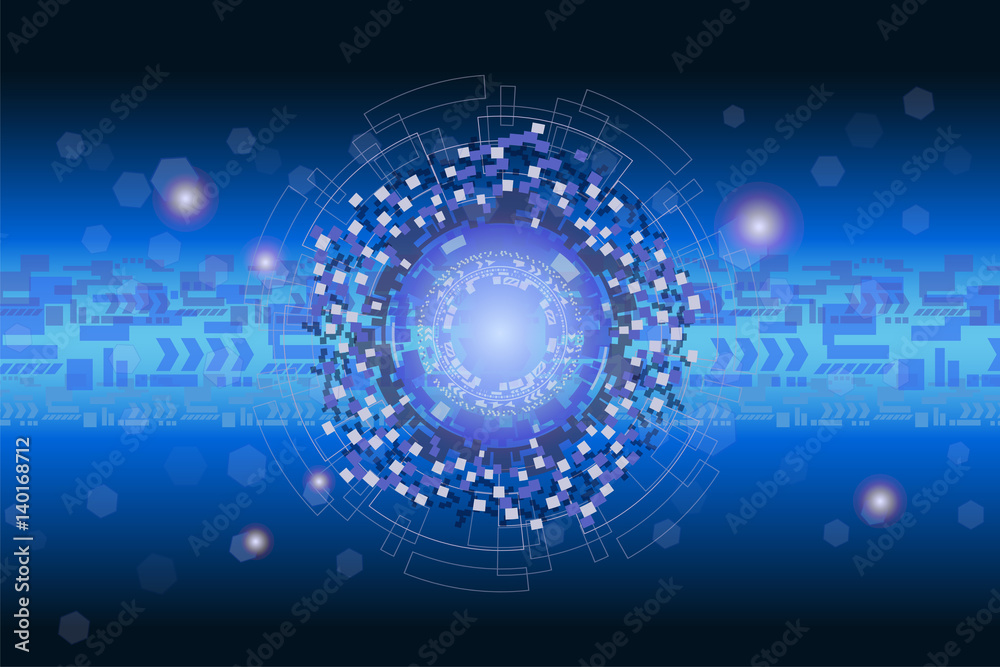 Futuristic digital graphic and data technology concept. Data block and/or pixel flowing around in the middle. Futuristic digital graphic and data technology concept. Data block and/or pixel flowing around in the middle.
