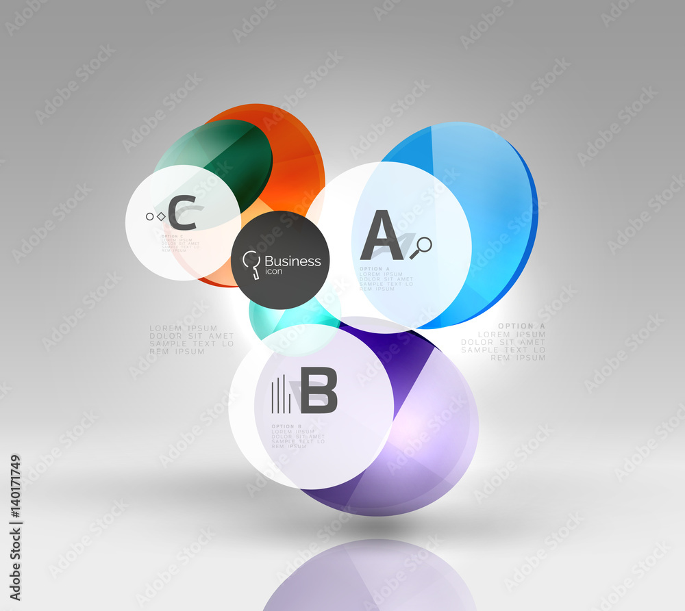 Colorful glossy circle infographics