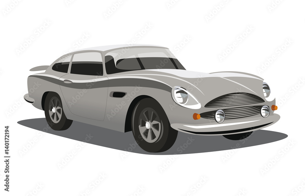 retro-styled classic car. Vector illustration