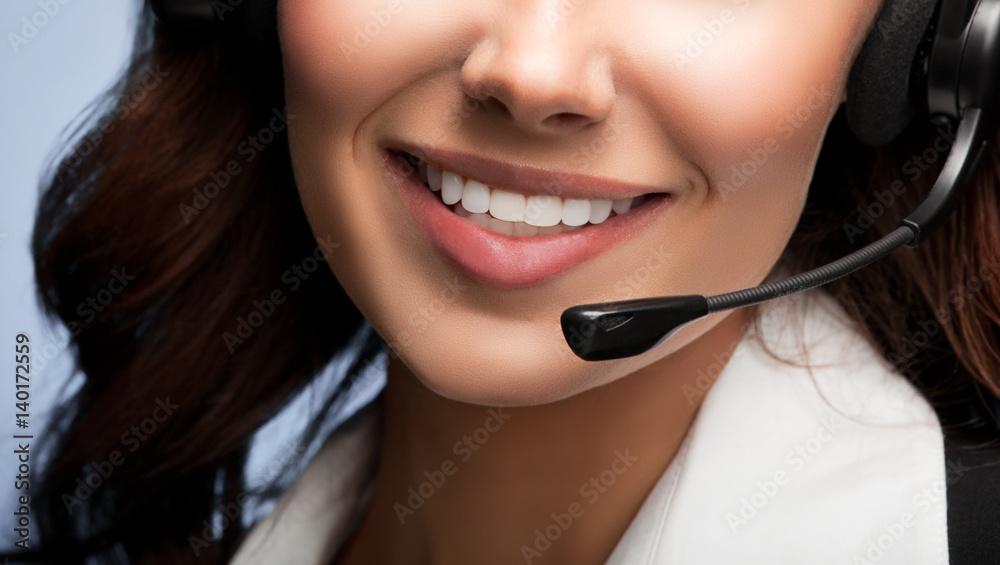 customer support phone operator in headset customer support phone operator in headset