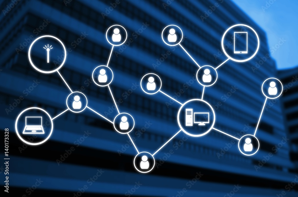 worldwide technology communication, network connection, social media and technology concept on blurred building business district city background, color tone effect. worldwide technology communication, network connection, social media and technology concept on blurred building business district city background, color tone effect.