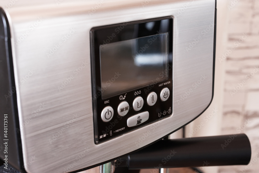 Control buttons in the coffee machine. Configuration modes of the