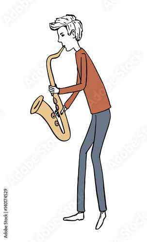 a man playing the saxophone