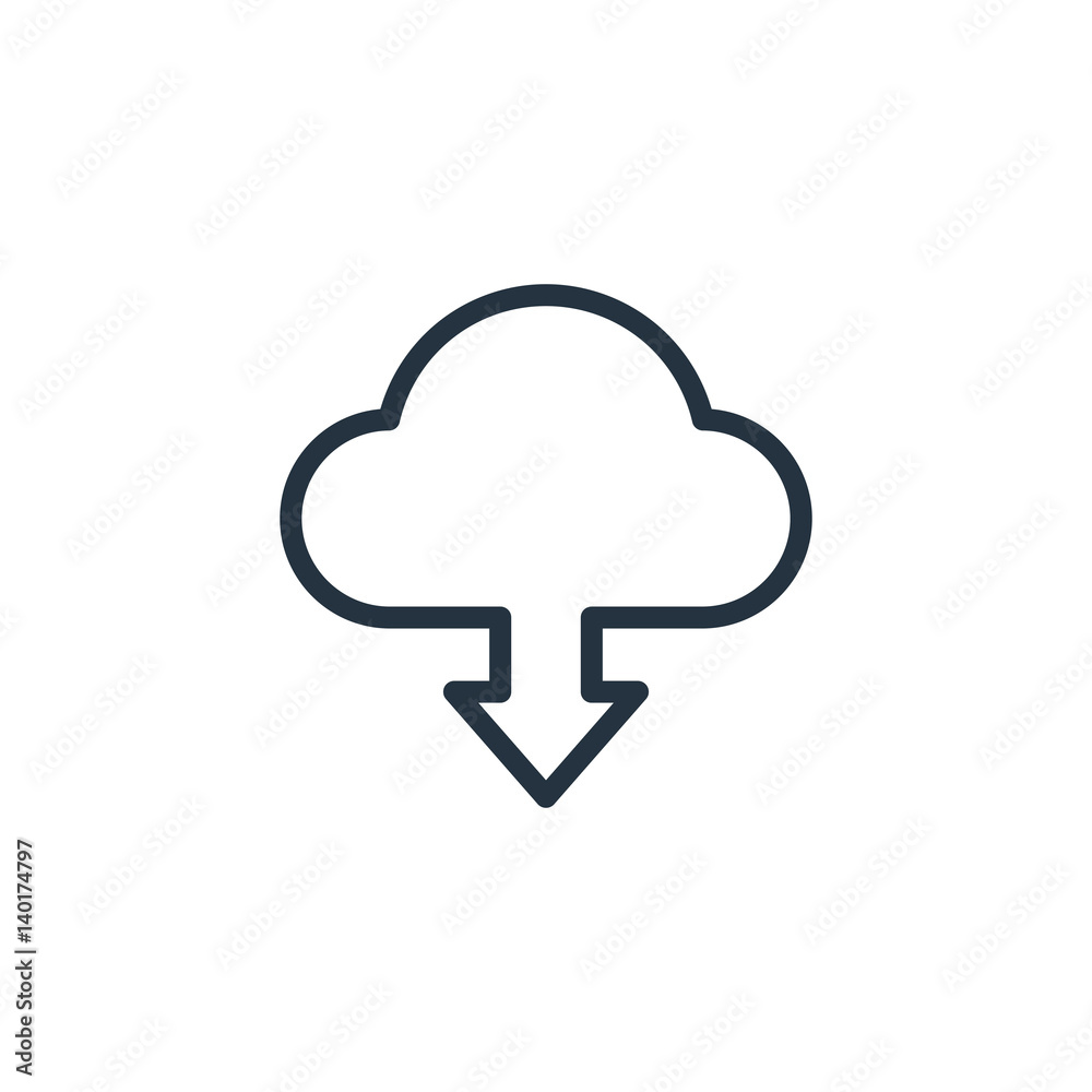 cloud line icon on white background cloud line icon on white background