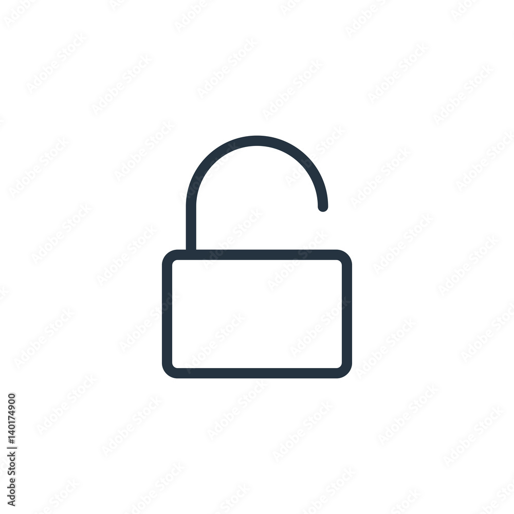 lock line icon on white background lock line icon on white background