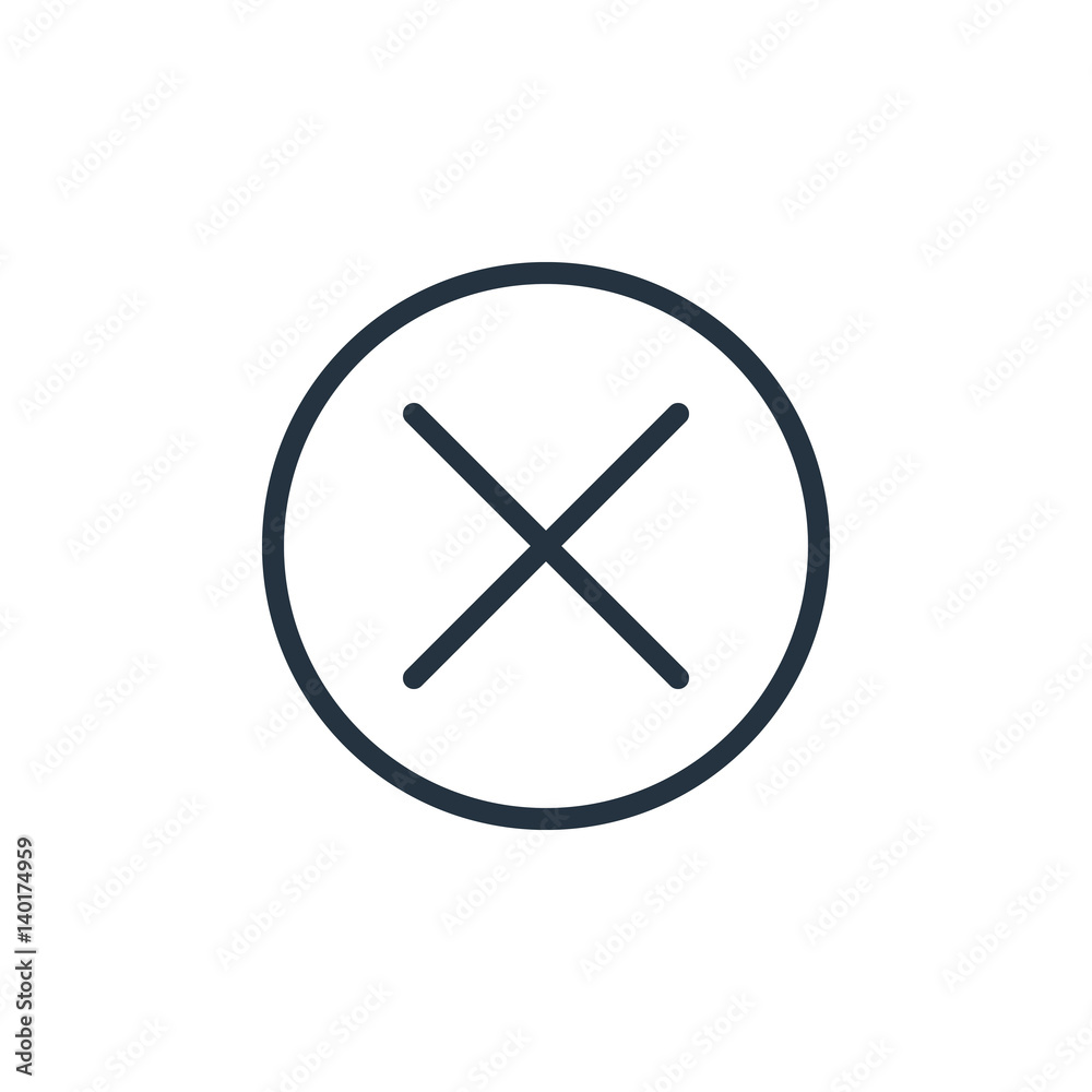 x line icon on white background x line icon on white background
