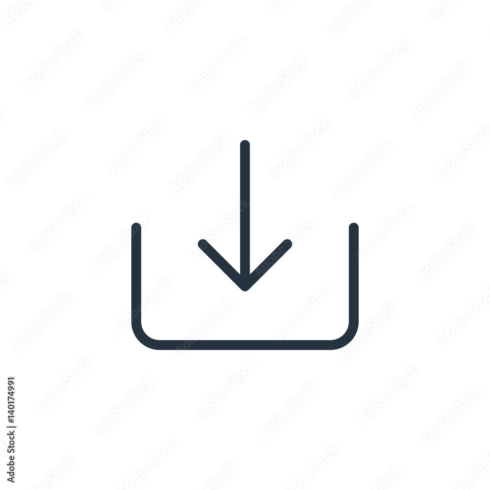 download line icon on white background download line icon on white background
