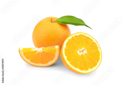 Fresh oranges  isolated on white