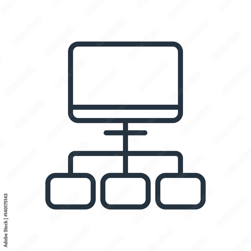 network line icon on white background network line icon on white background