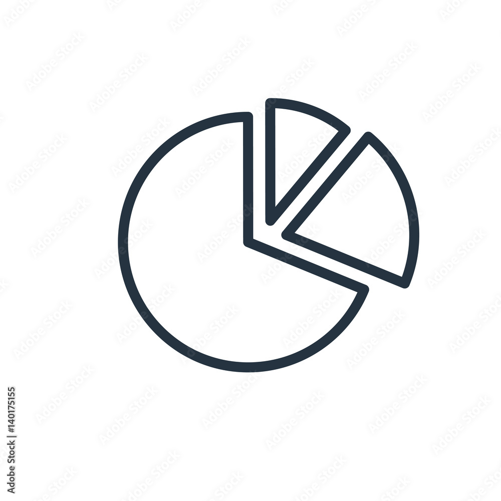 pie chart diagram line icon on white background pie chart diagram line icon on white background