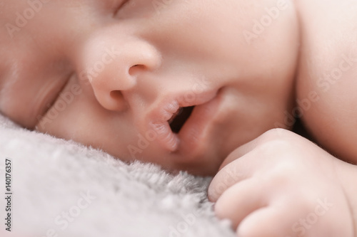 Cute little baby sleeping o...